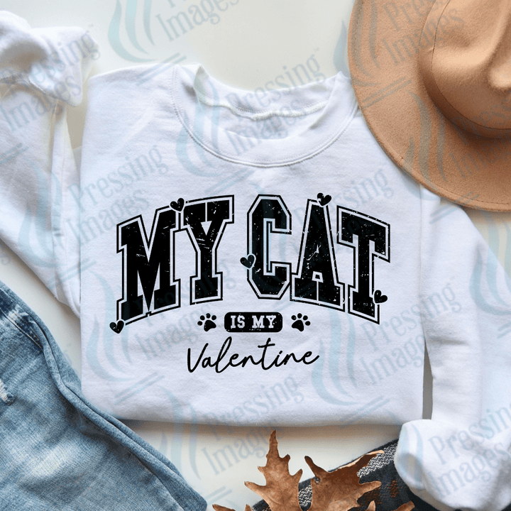 DTF 3521 My cat is my Valentine - Pressing Images