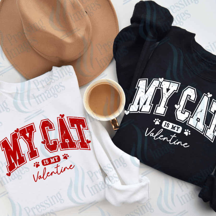 DTF 3521 My cat is my Valentine - Pressing Images