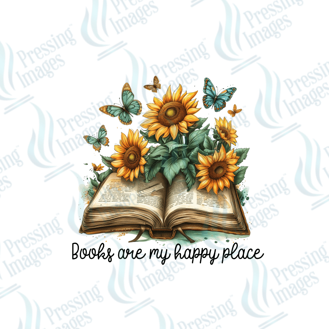 DTF 3536 Books are my happy place - Pressing Images