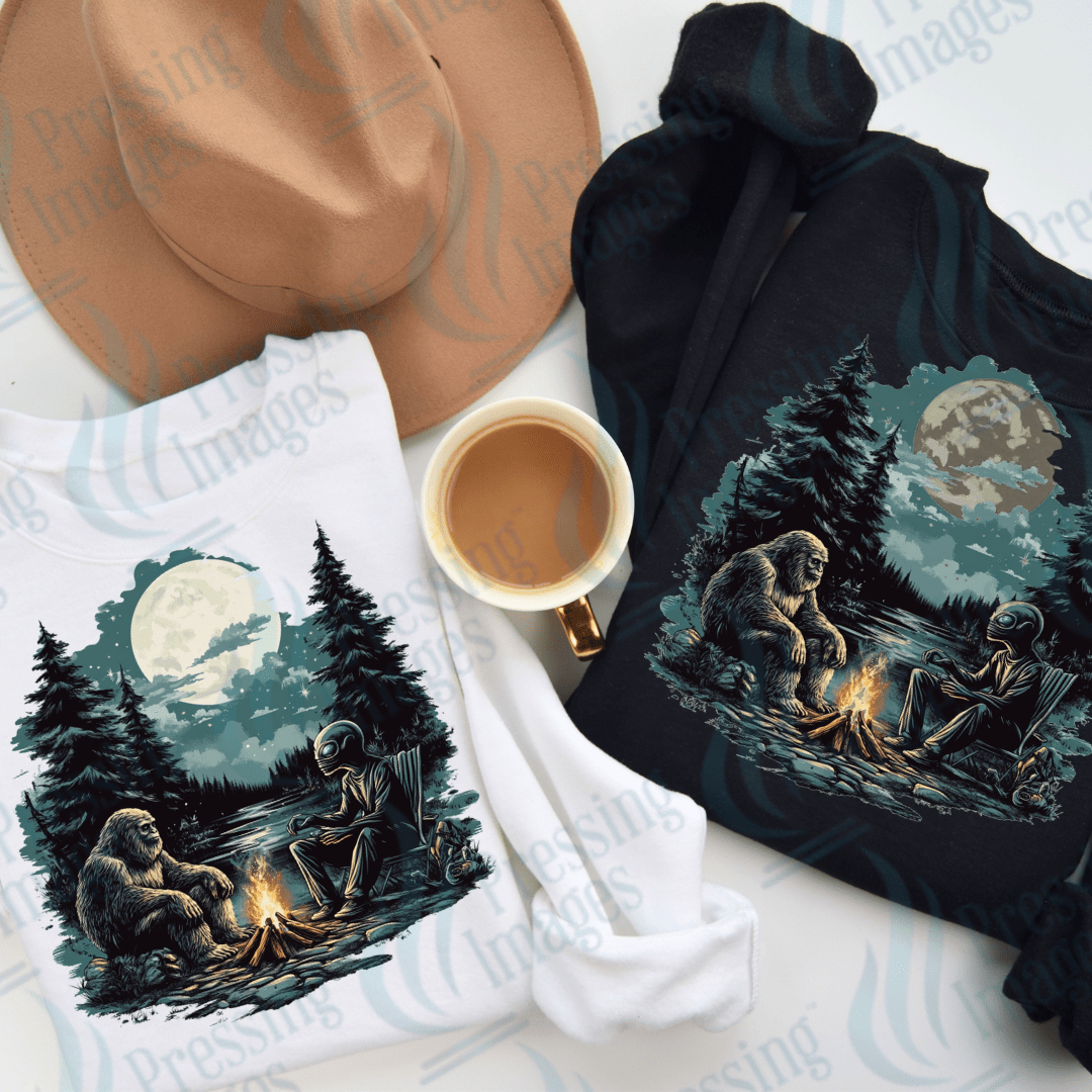 DTF 3550 Bigfoot with alien - Pressing Images