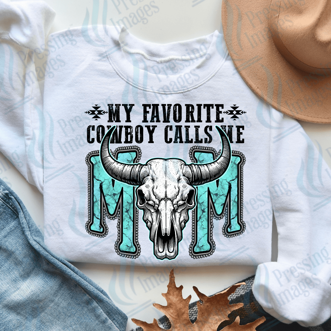 DTF 3563 My favorite cowboy calls me mom - Pressing Images