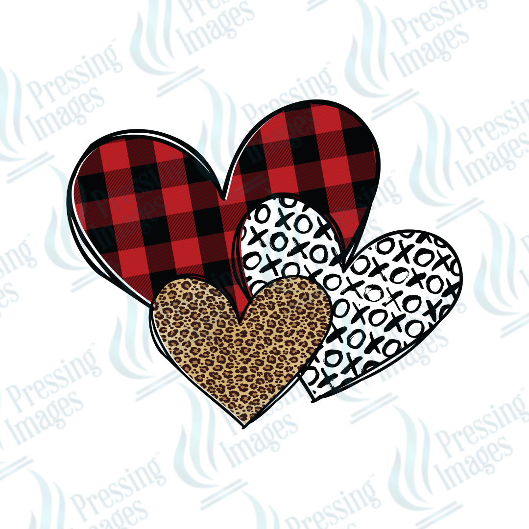 DTF 3570 Three hearts - Pressing Images