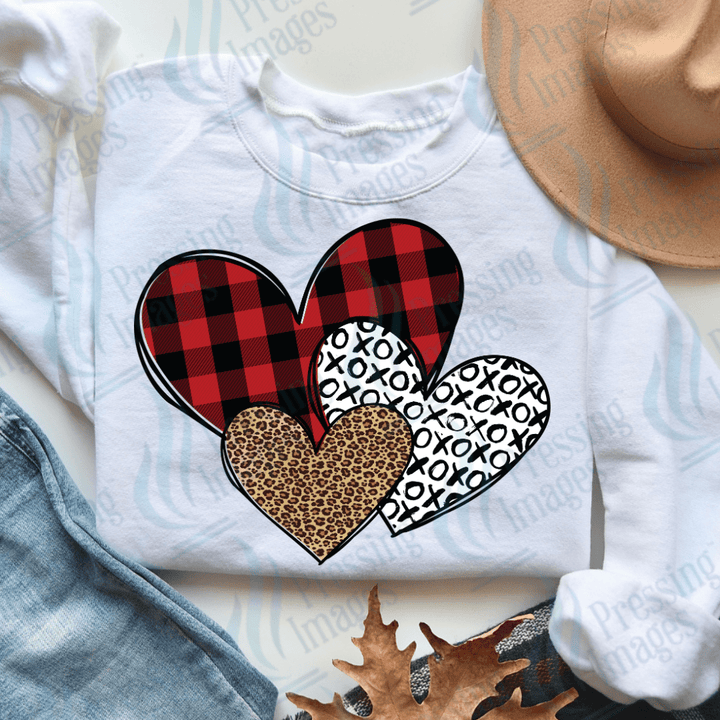 DTF 3570 Three hearts - Pressing Images