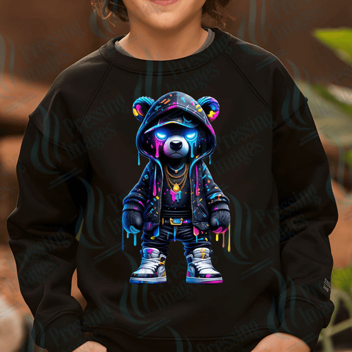 DTF 3584 Neon bear - Pressing Images