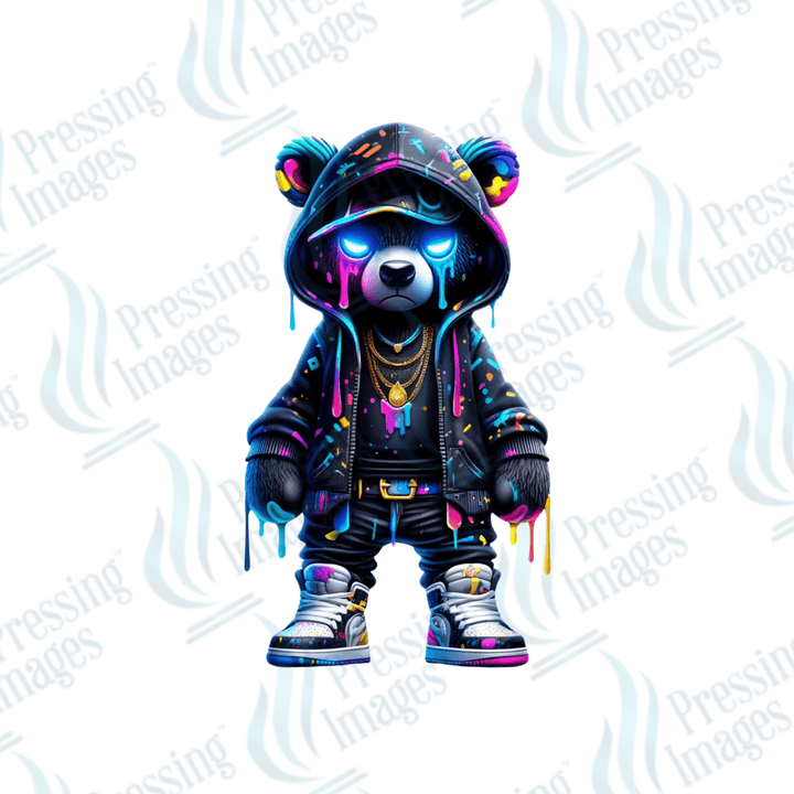 DTF 3584 Neon bear - Pressing Images
