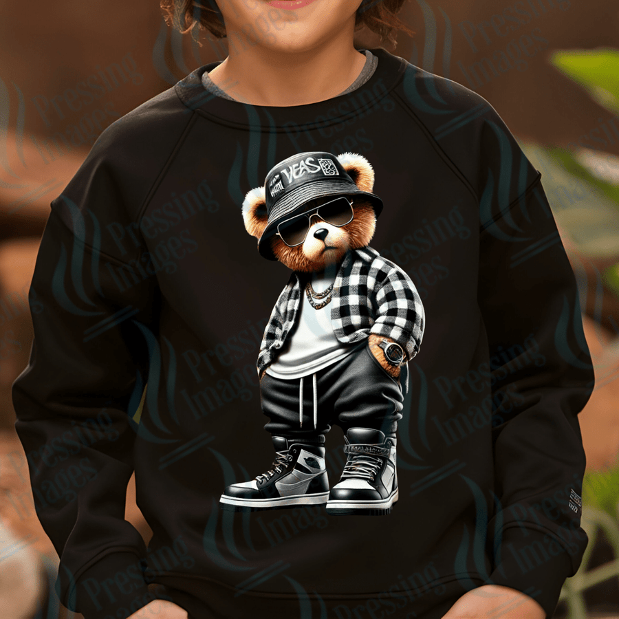 DTF 3585 Buffalo plaid bear - Pressing Images