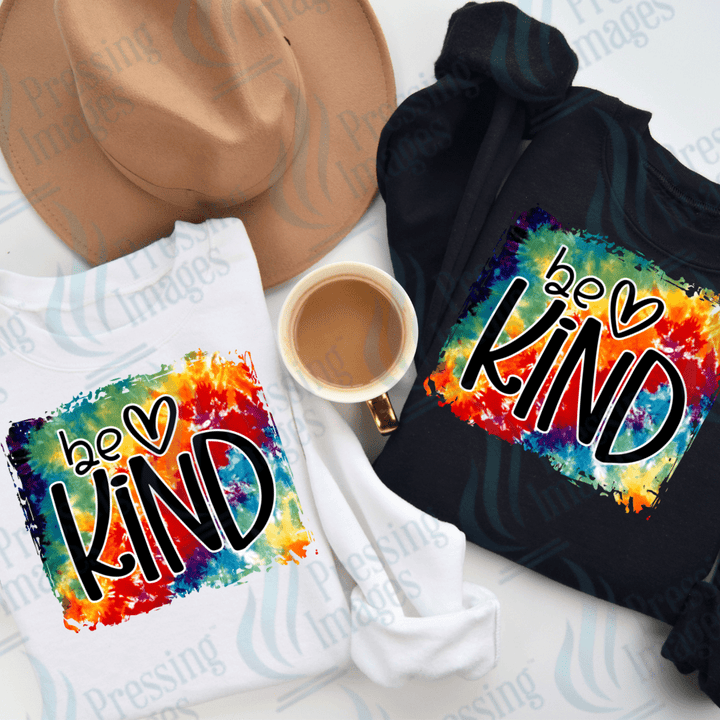 DTF 3589 Be kind tie dye - Pressing Images