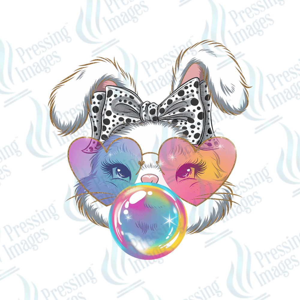 DTF 3639 Glitter Easter Bunny - Pressing Images