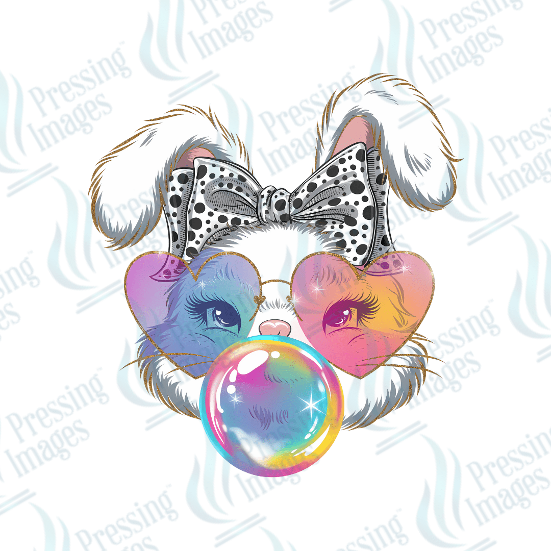 DTF 3639 Glitter Easter Bunny - Pressing Images