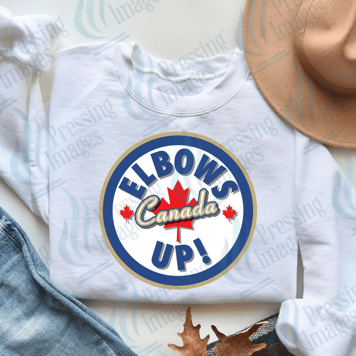 DTF 3735 Elbows Up Hockey Style - Pressing Images