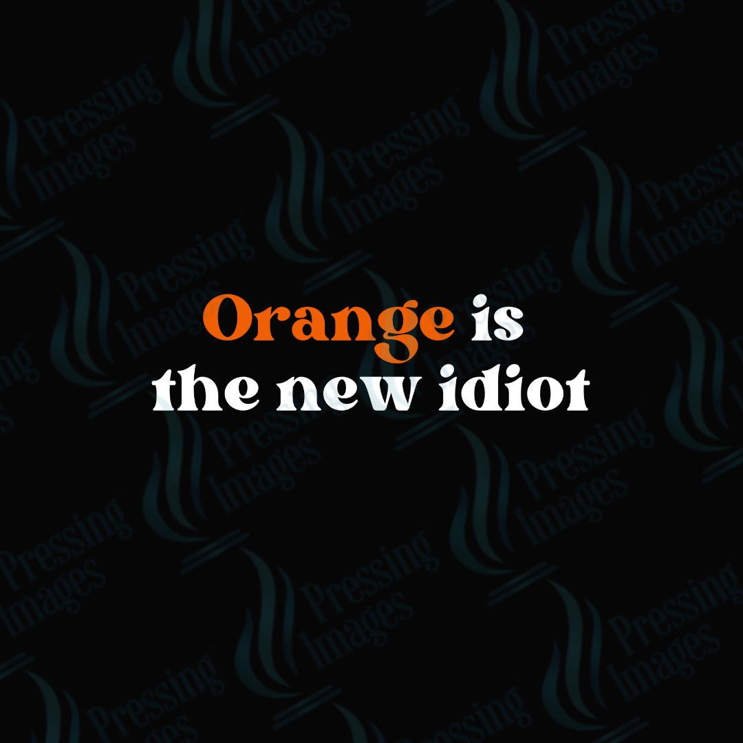 DTF 3741 Orange is The New Idiot - Pressing Images