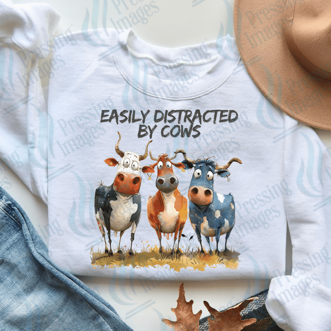 DTF 3763 Easily Distracted By Cows - Pressing Images