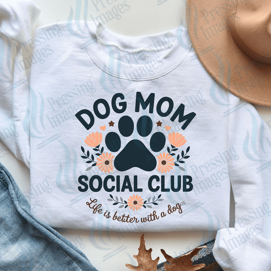 DTF 3769 Dog Mom Social Club - Pressing Images