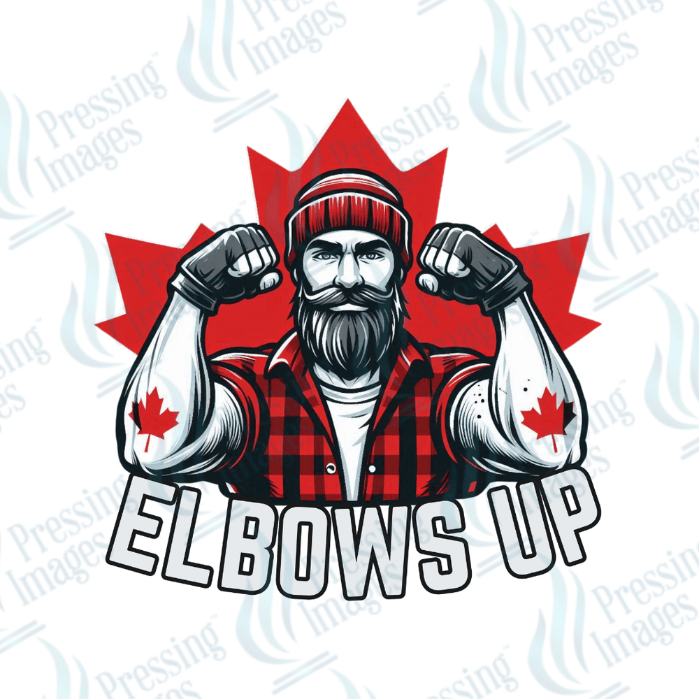 DTF 3774 Elbows Up Male Lumberjack - Pressing Images