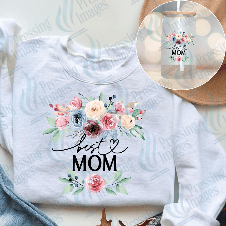 DTF 3801 Best Mom Floral - Pressing Images