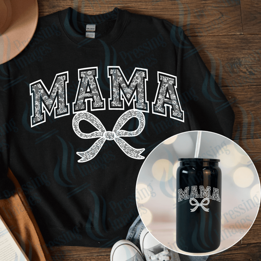 DTF 3827 Mama Lace With Bow - Pressing Images