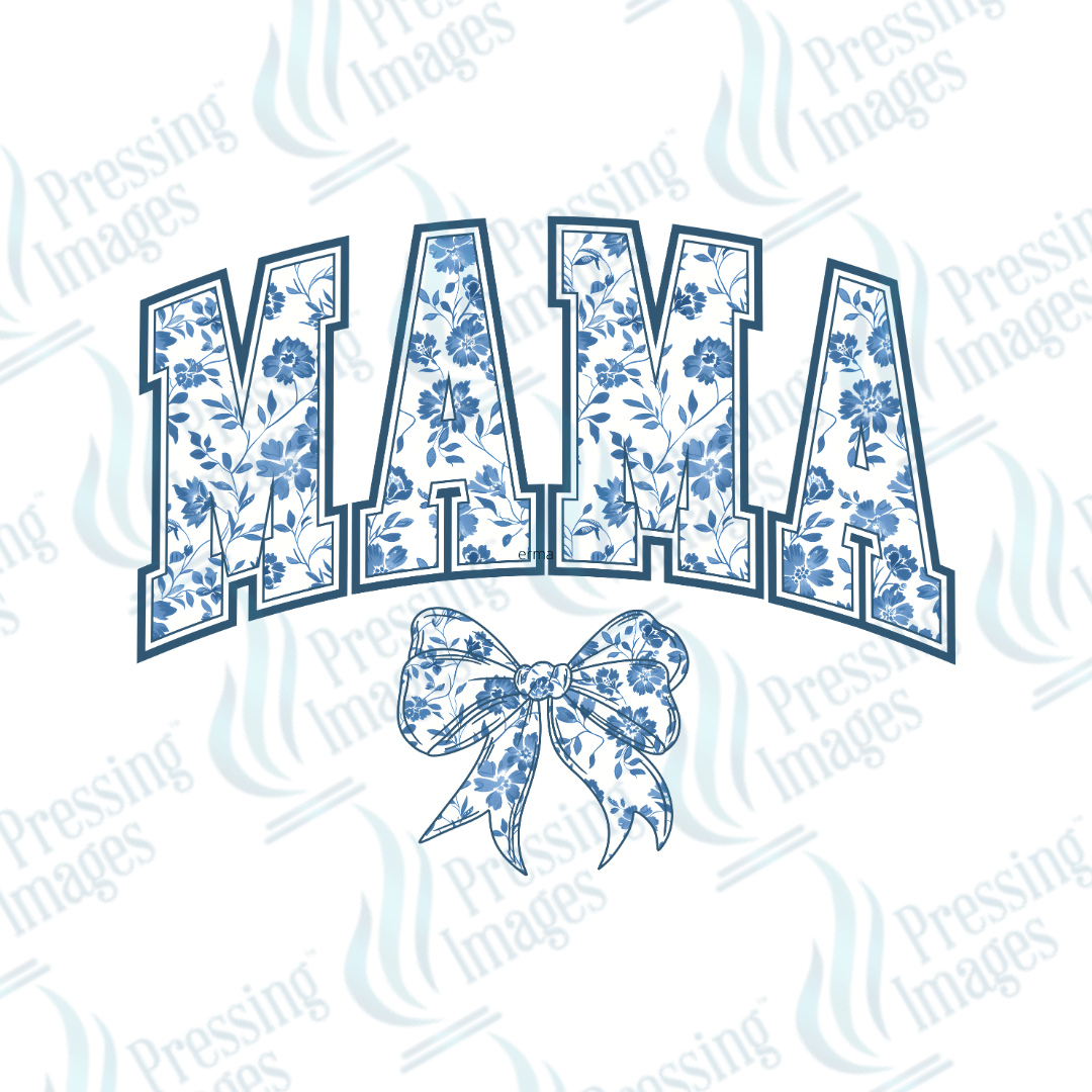 DTF 3830 Mama Blue Floral - Pressing Images