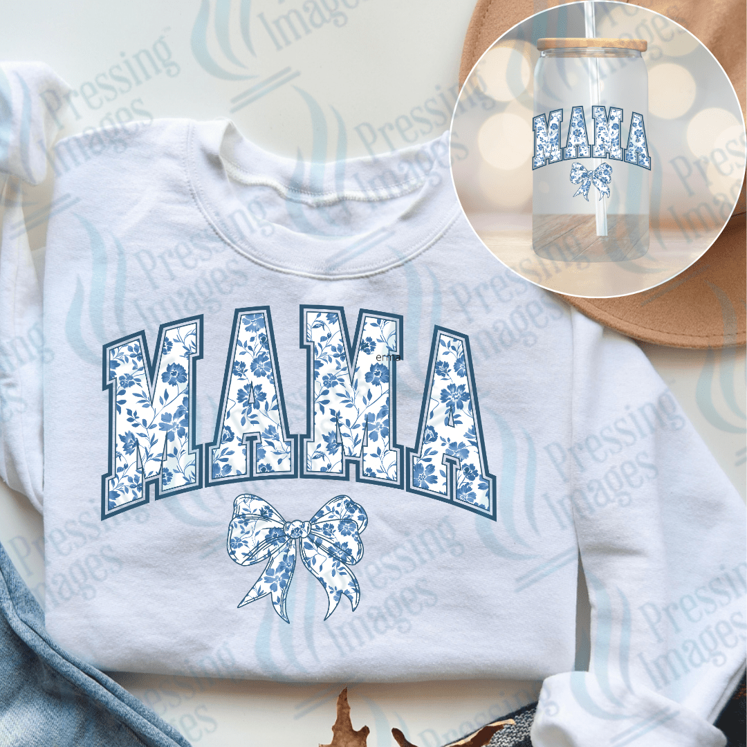 DTF 3830 Mama Blue Floral - Pressing Images