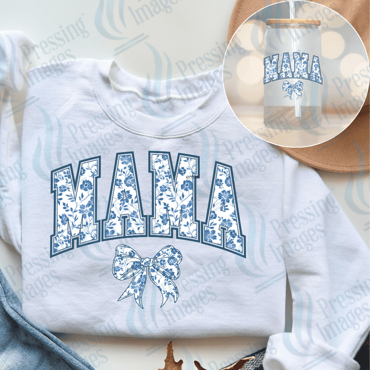 DTF 3830 Mama Blue Floral - Pressing Images