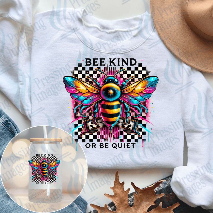 DTF 3861 Bee Kind or Bee Quiet - Pressing Images