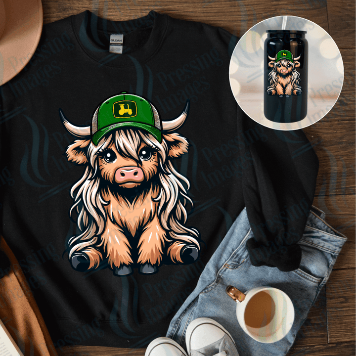 DTF 3883 Cow with Hat - Pressing Images