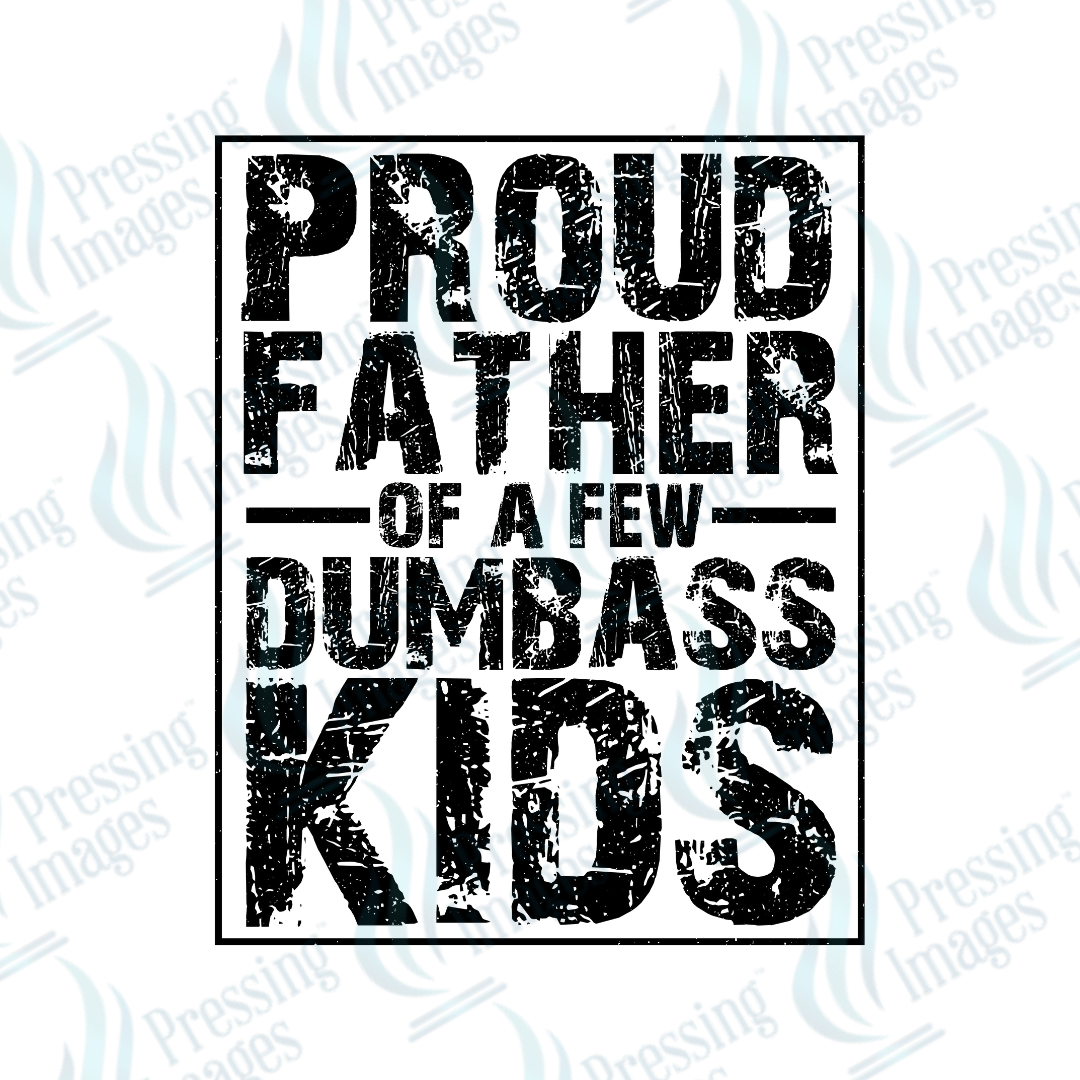 DTF 3925 Proud Father of A Few Dumbass Kids - Pressing Images