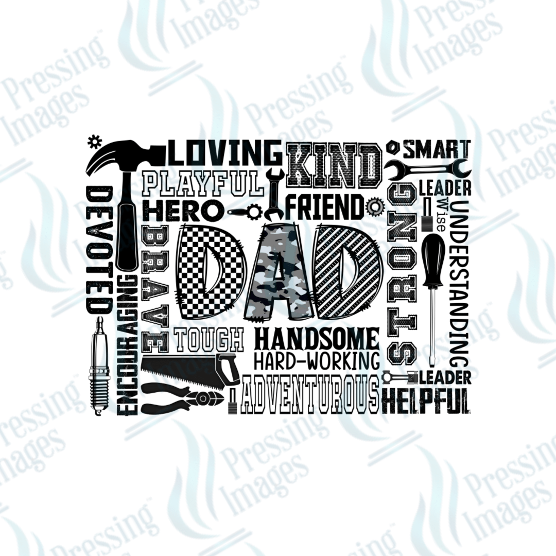 DTF 3935 Dad Collage - Pressing Images