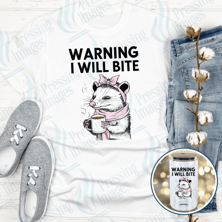 DTF 3945 Warning I Will Bite - Pressing Images