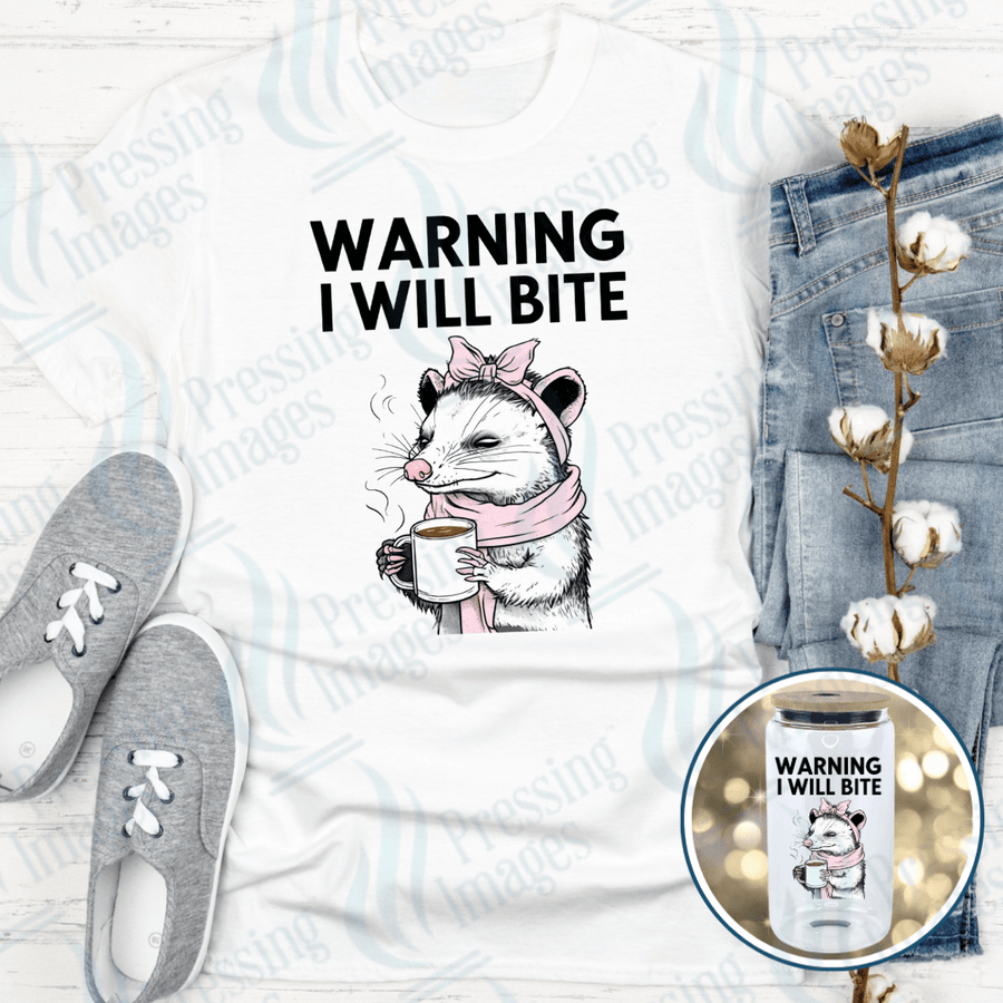 DTF 3945 Warning I Will Bite - Pressing Images