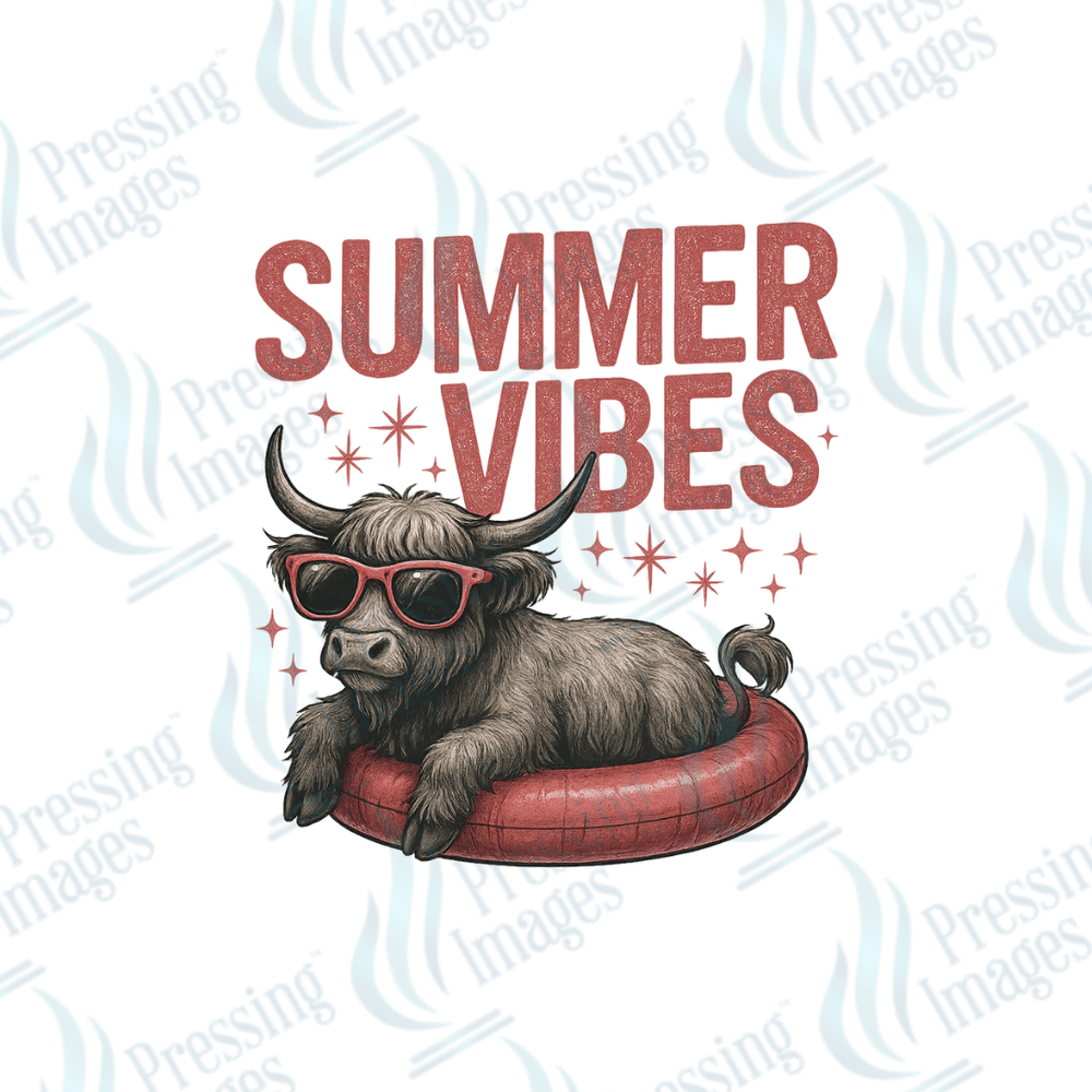 DTF 3950 Summer Vibes Cow - Pressing Images