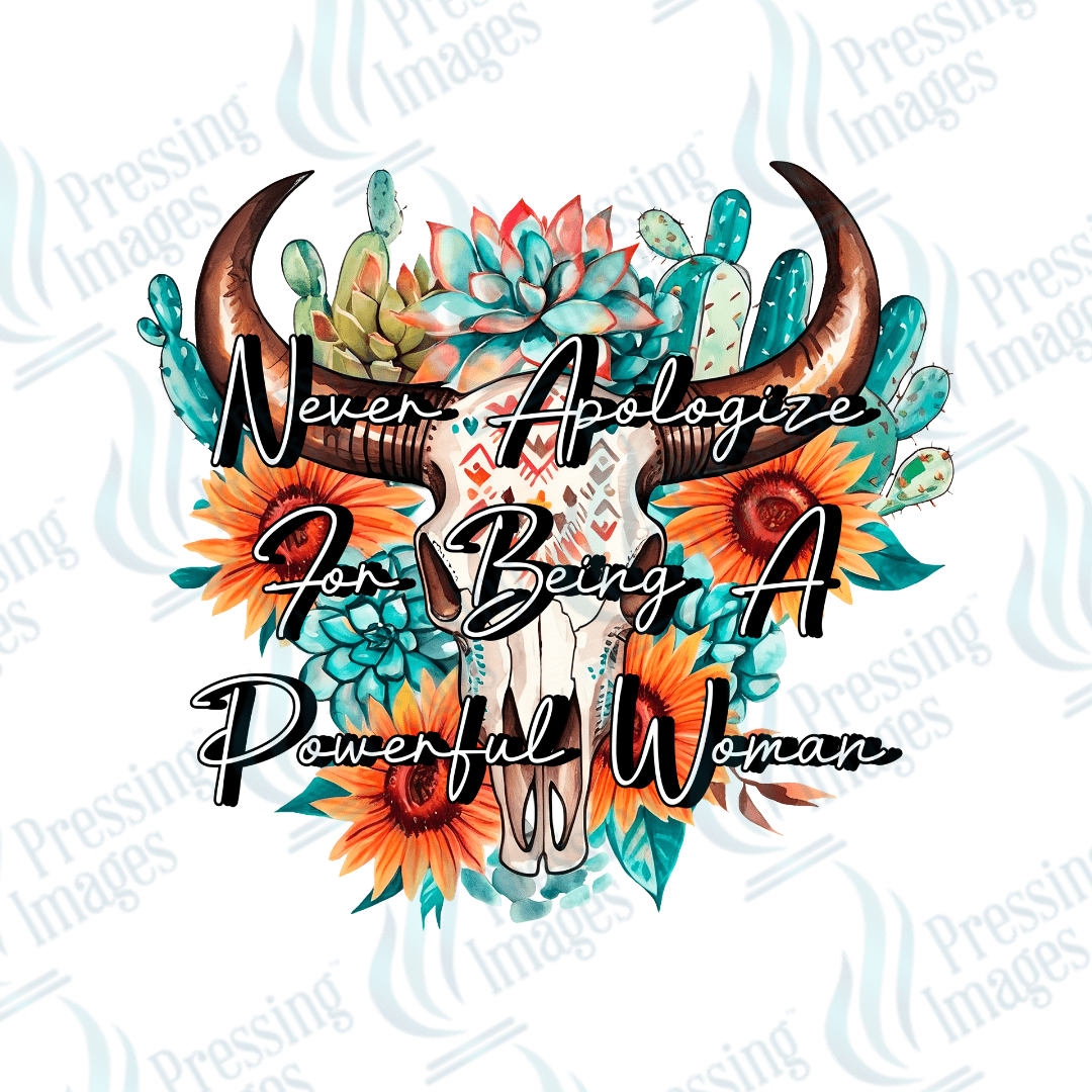 DTF 3986 Never Apologize - Pressing Images