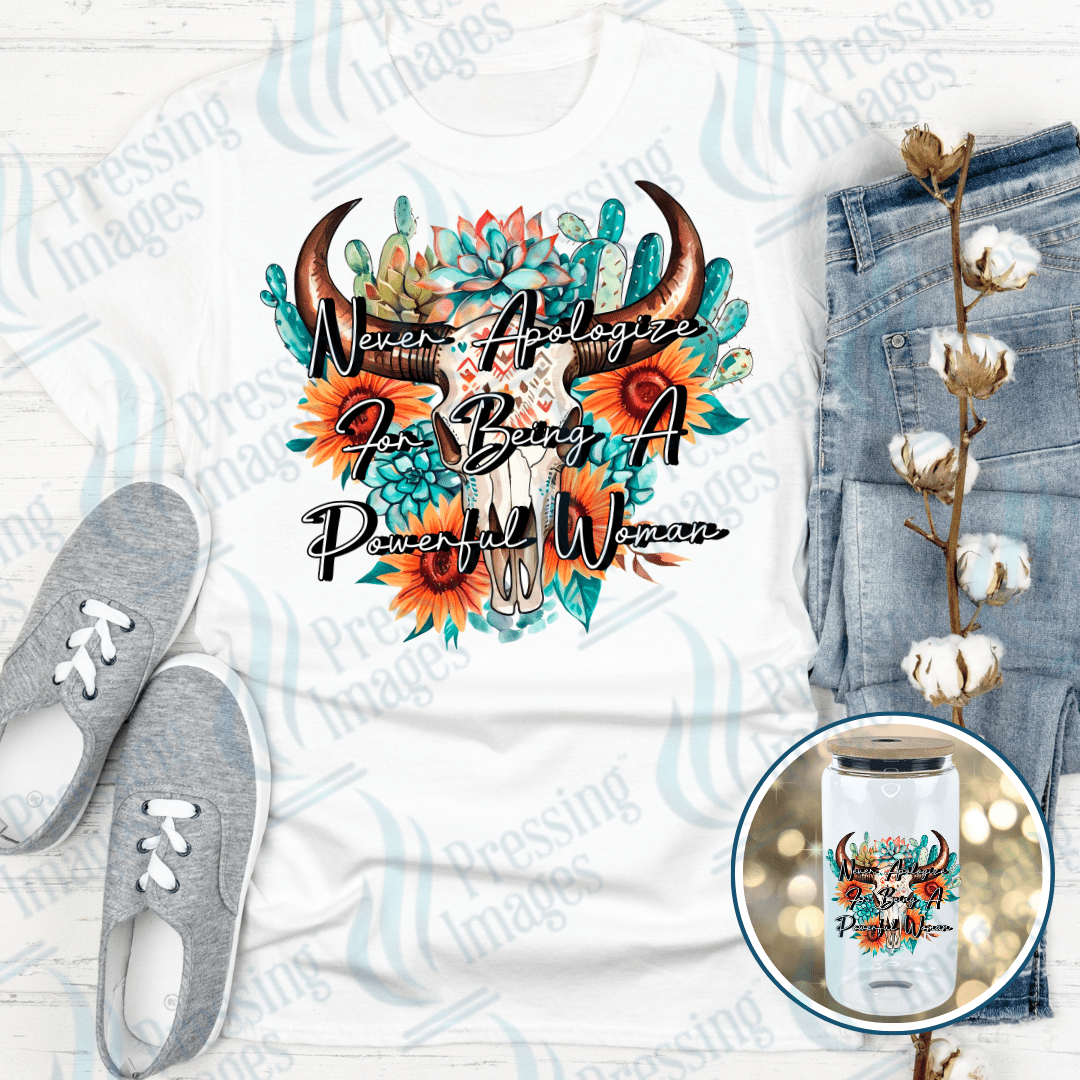 DTF 3986 Never Apologize - Pressing Images