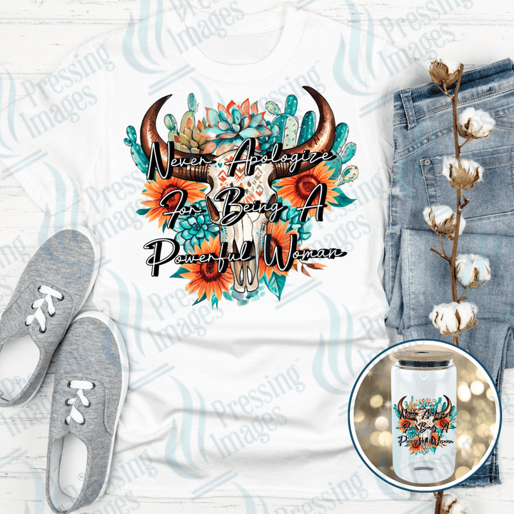 DTF 3986 Never Apologize - Pressing Images
