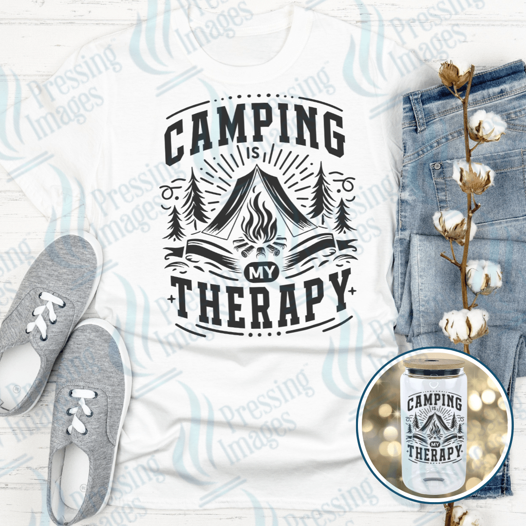 DTF 4003 Camping Is My Therapy - Pressing Images