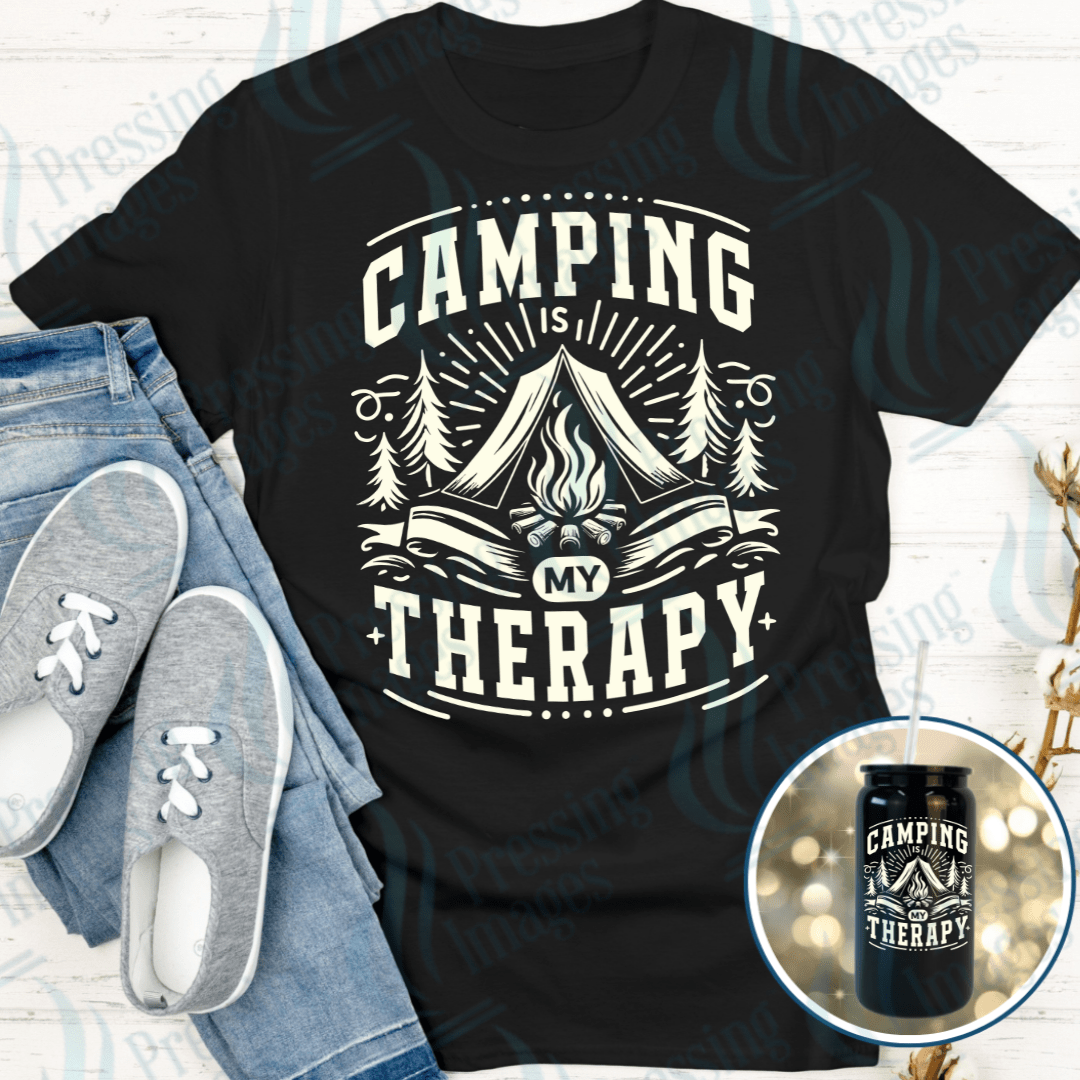 DTF 4003 Camping Is My Therapy - Pressing Images