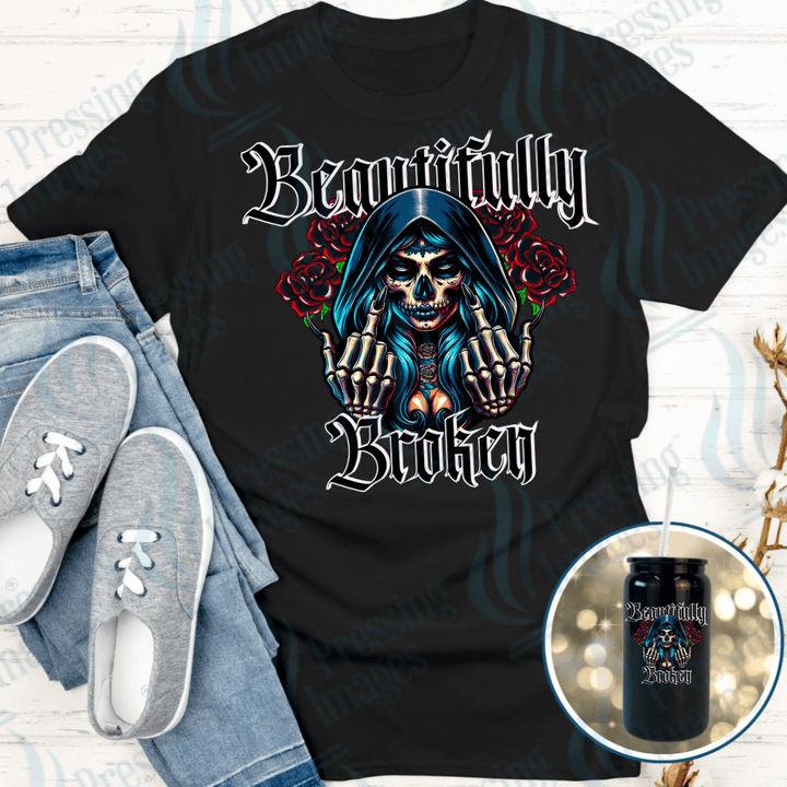 DTF 4013 Beautifully Broken - Pressing Images