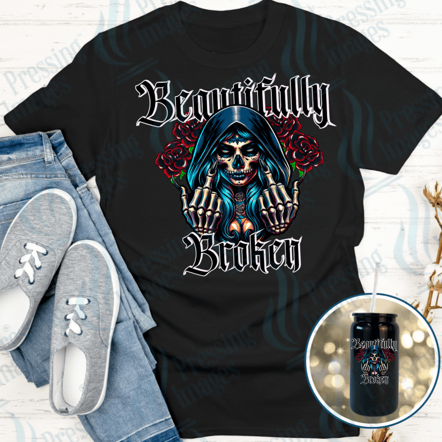 DTF 4013 Beautifully Broken - Pressing Images