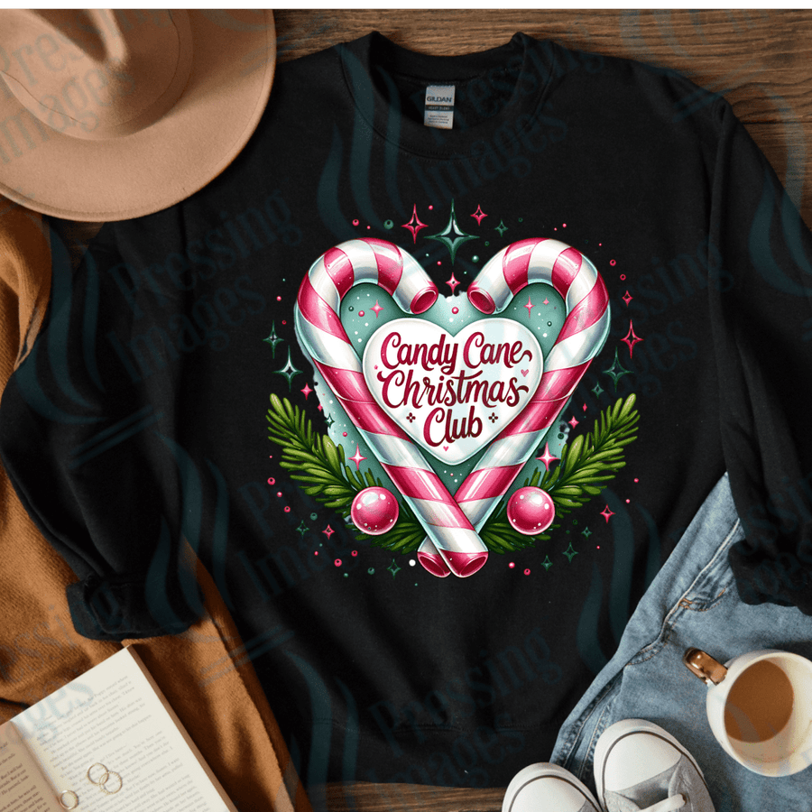 DTF 4015 Candy Cane Christmas Club - Pressing Images