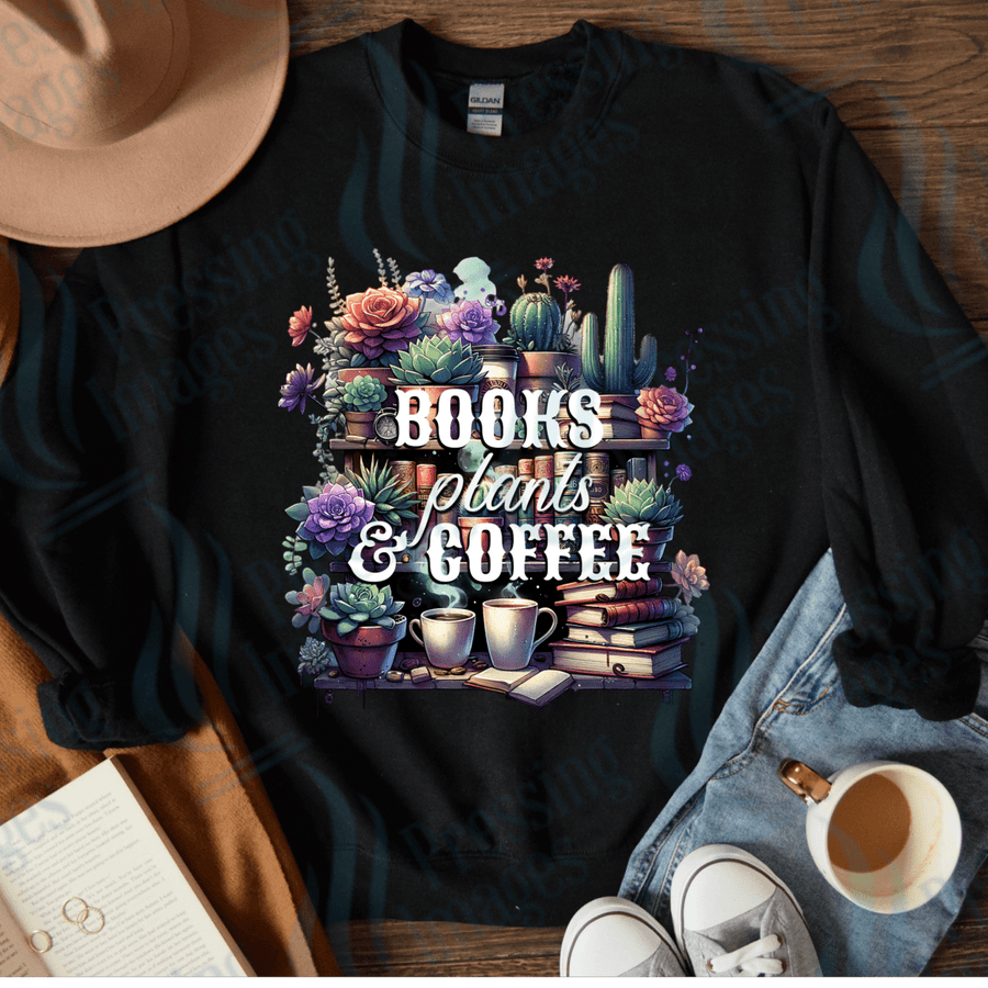 DTF 4017 Book plants and coffee - Pressing Images