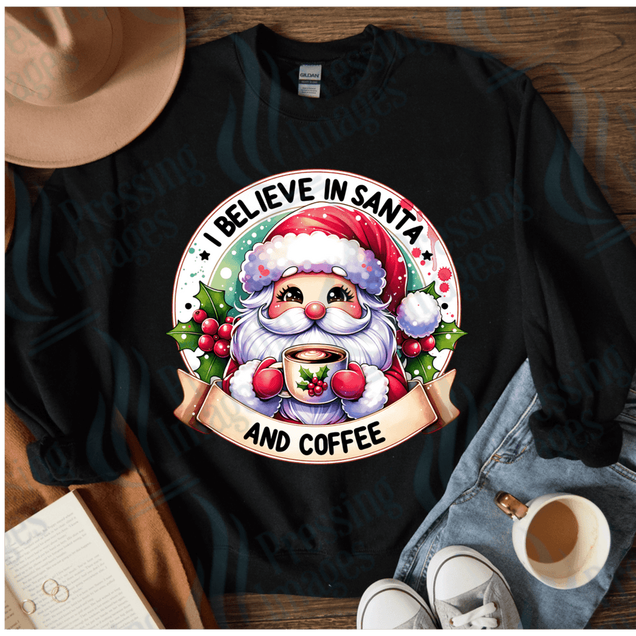 DTF 4030 I believe in santa and coffee - Pressing Images