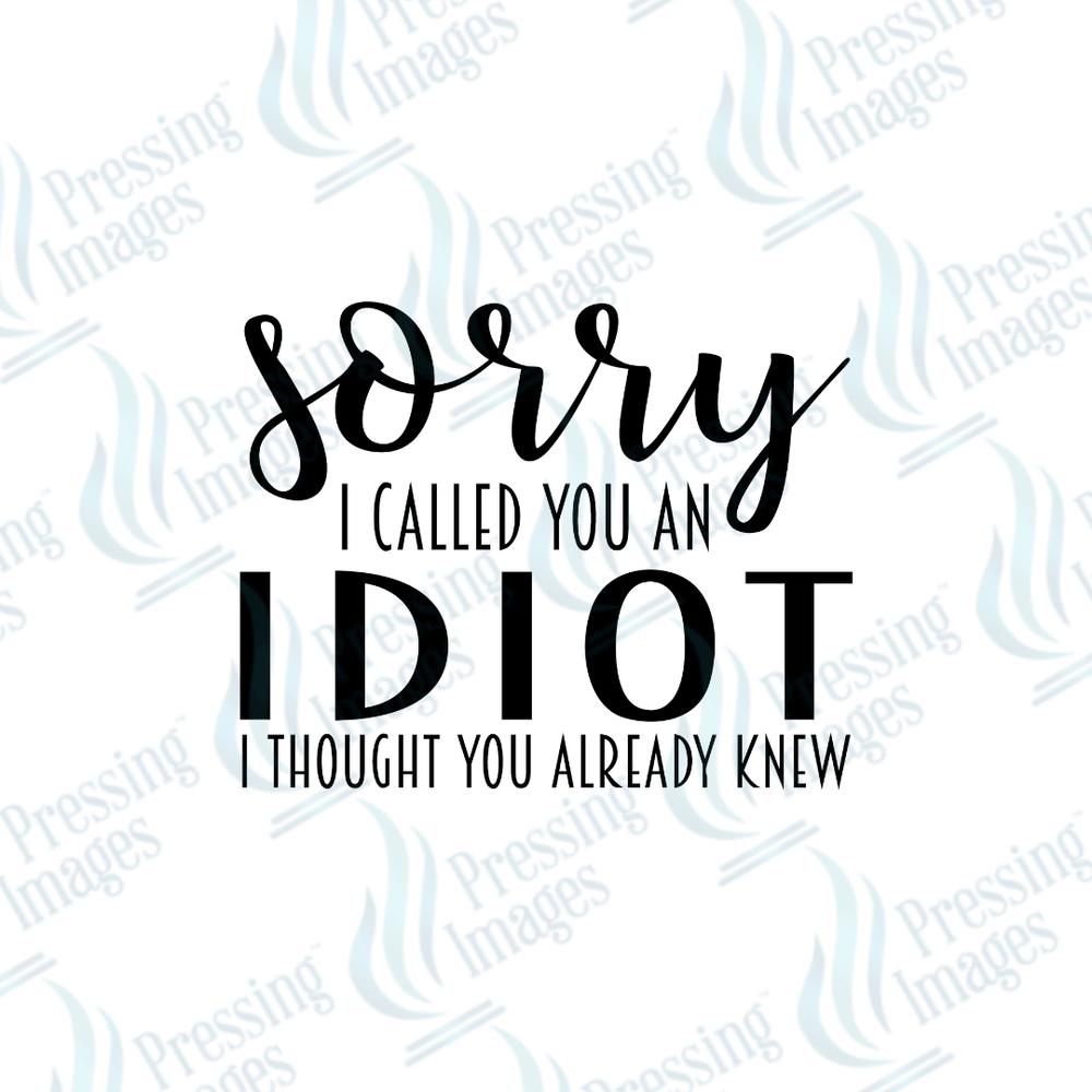 DTF 4044 Sorry I Called You An Idiot - Pressing Images