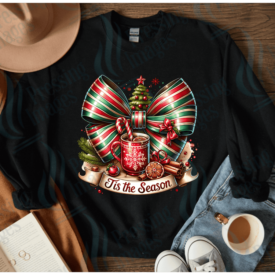 DTF 4054 Tis the season bow - Pressing Images
