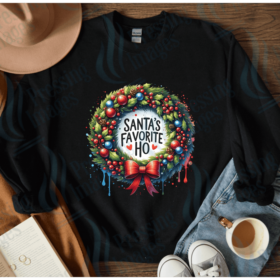 DTF 4059 Santa's fave ho wreath - Pressing Images