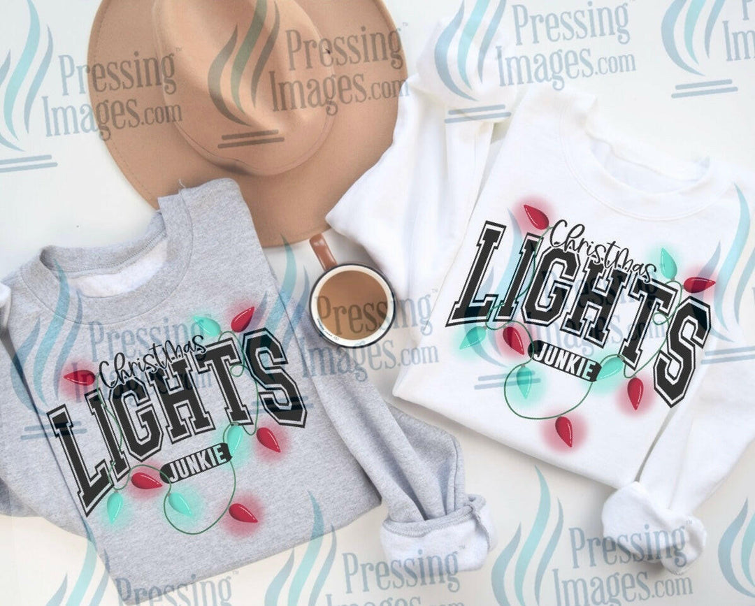 DTF: 545 Christmas Lights Junkie - Pressing Images