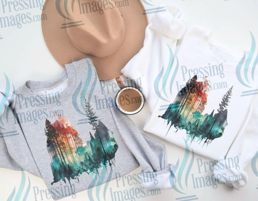 DTF: 598 watercolour trees - Pressing Images