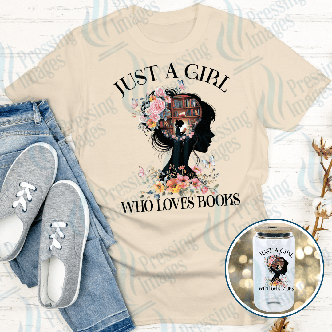 DTF 6005 Just A Girl Who Loves Books - Pressing Images