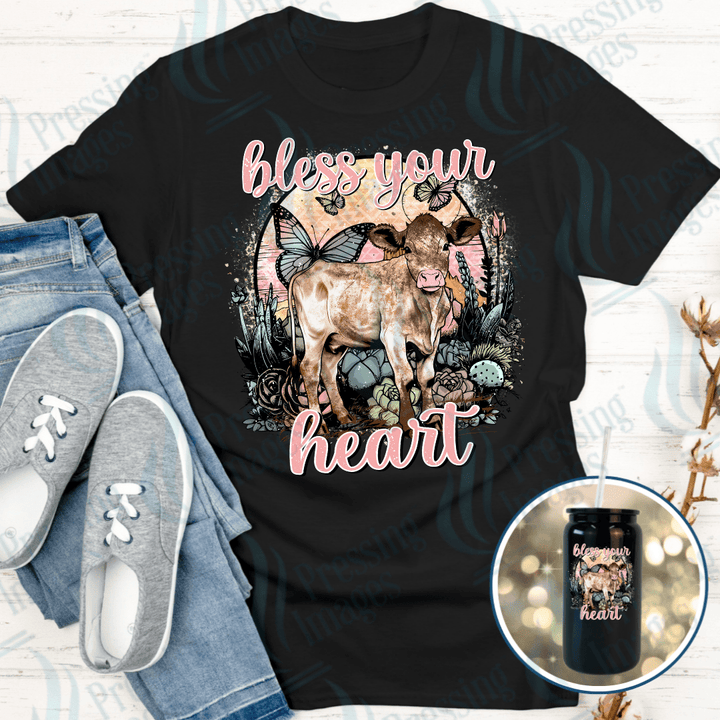 DTF 6049 Bless Your Heart - Pressing Images