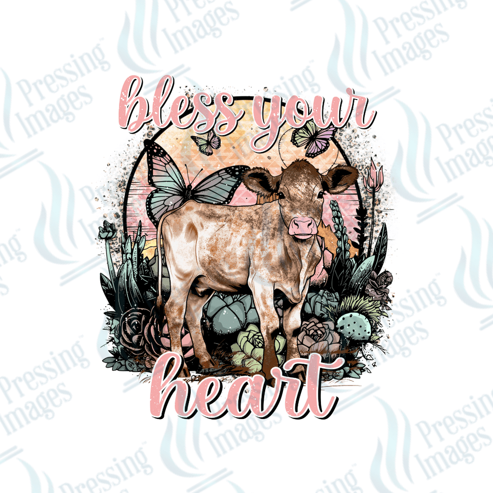 DTF 6049 Bless Your Heart - Pressing Images