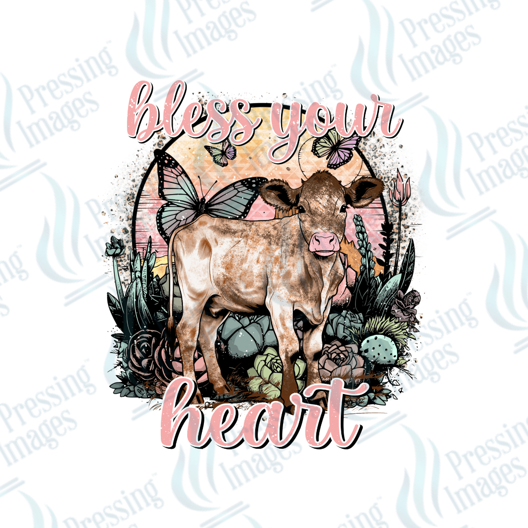 DTF 6049 Bless Your Heart - Pressing Images