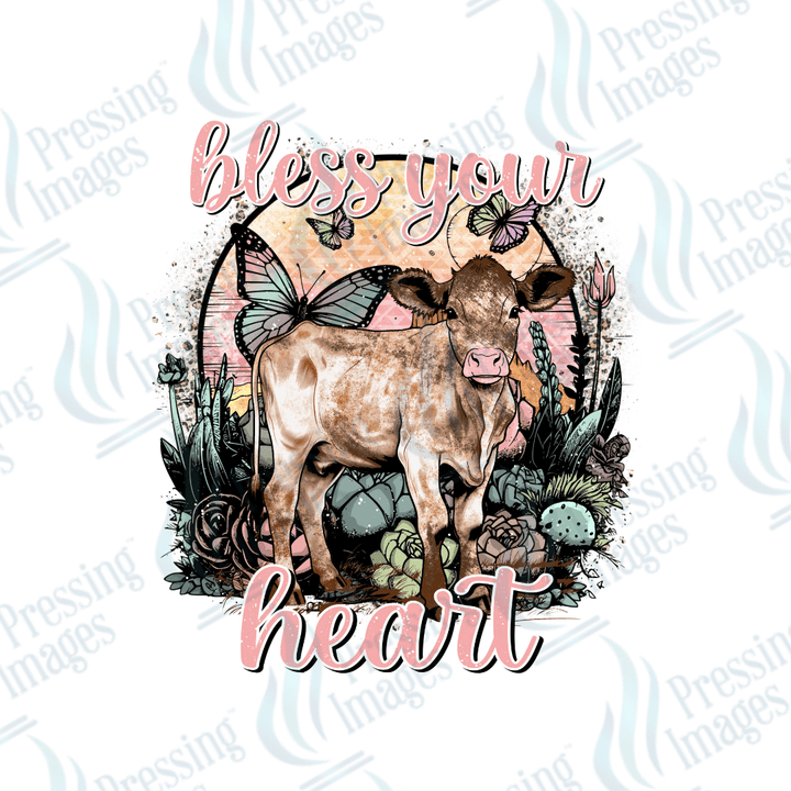 DTF 6049 Bless Your Heart - Pressing Images